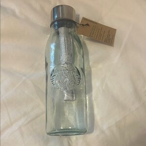 Starbucks Glass Bottle with Silver Lid